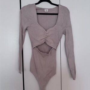 Abercrombie Tan Cut-out Bodysuit